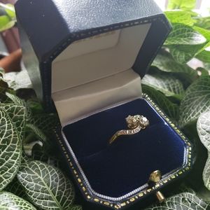 Antique two diamond engagement ring